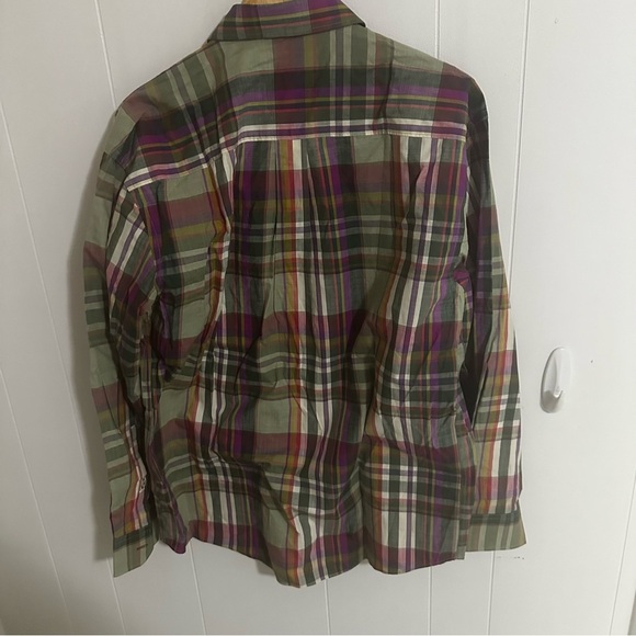Alan Flusser Multicolor Plaid Casual Button Down Shirt - Picture 2 of 3